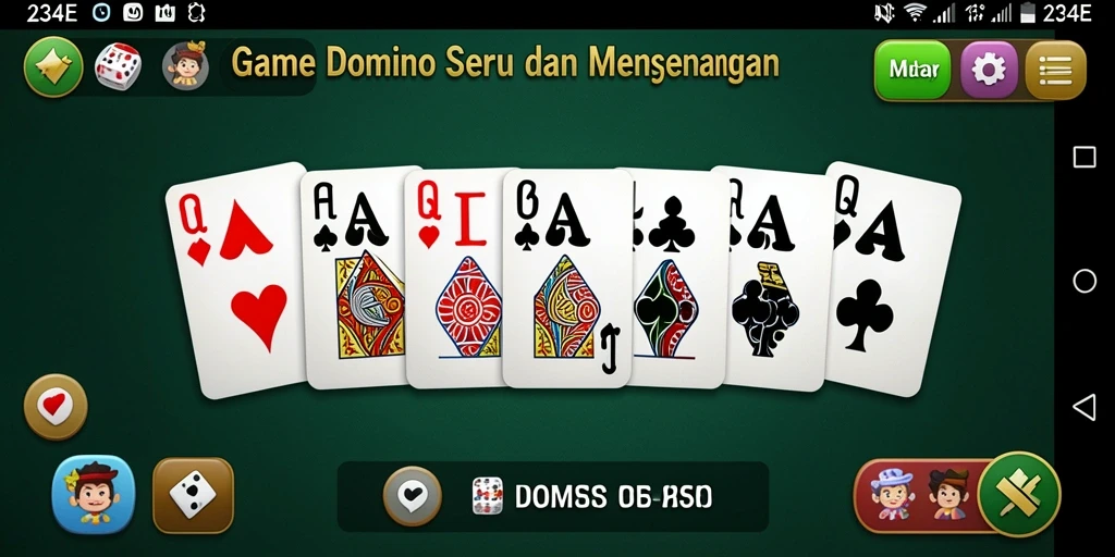 Tangkapan layar gameplay domino yang menarik dan mendebarkan.