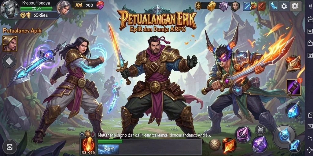 Tampilan gameplay ARPG yang mendebarkan dan penuh aksi.