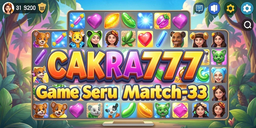 Tampilan gameplay CAKRA777 yang seru di level Match-3.