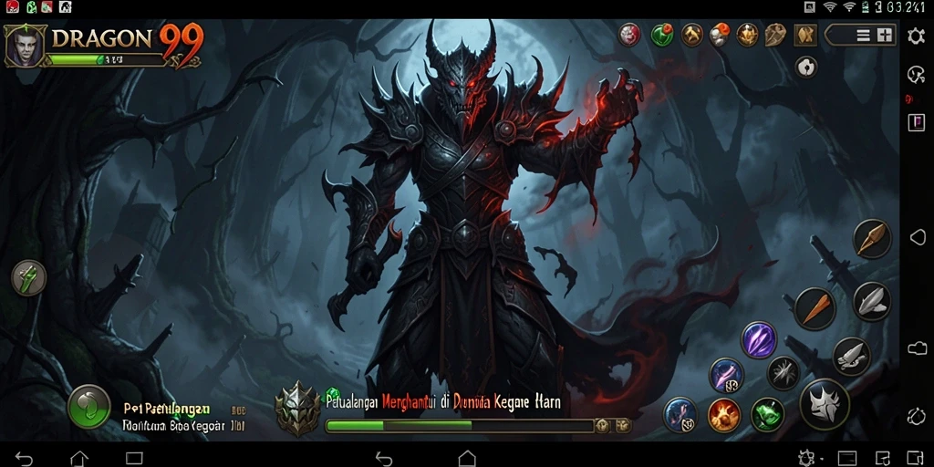 Tangkapan layar gameplay menegangkan dari DRAGON99 dengan suasana horor.