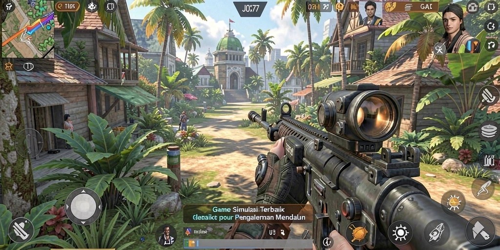 Screenshot JOS77 menampilkan gameplay simulasi yang imersif dan interaktif.