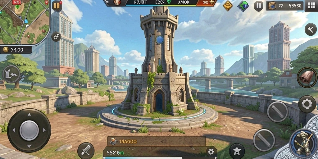 Tampilan gameplay KAKRP yang mendebarkan dalam pertahanan menara.