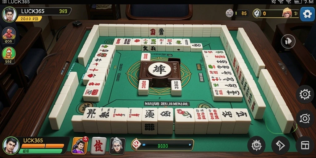 Screenshot LUCK365 menampilkan gameplay Mahjong yang mendebarkan.