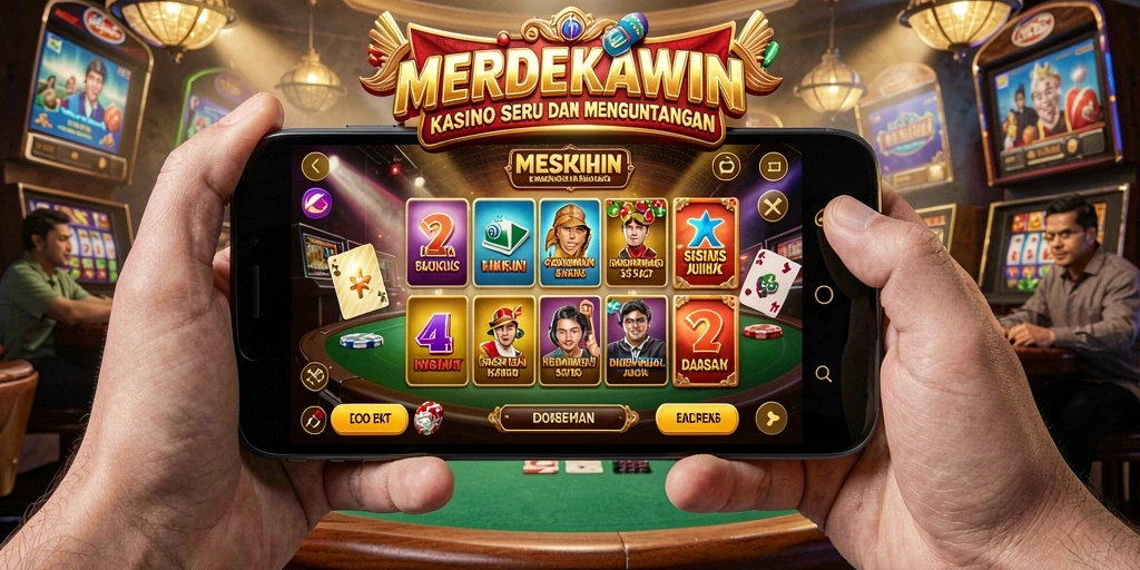 Screenshot MERDEKAWIN menunjukkan aksi seru dalam permainan Kasino.