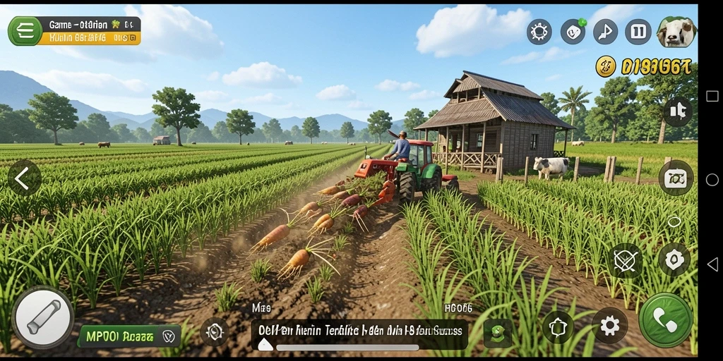 Screenshot utama MPO76 menampilkan gameplay bertani yang menakjubkan dan interaktif.