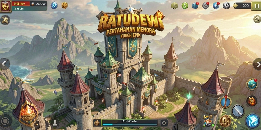 Tampilan menarik gameplay Tower Defense yang menegangkan.