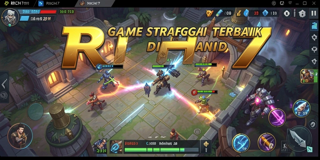 Tampilan gameplay RICH7 yang menampilkan pertempuran strategis.
