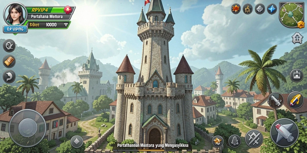 Screenshot utama RPVIP4 menampilkan tantangan seru Tower Defense.